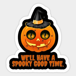 HALLOWEEN DAY SCARY PUMPKIN WE'LL HAVE A SPOOKY GOOD TIME DESIGN ILLUSTRATION Sticker